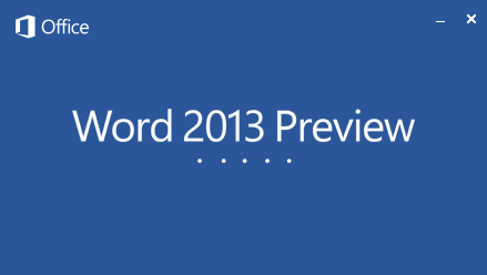 Word 2013 Splash Screen