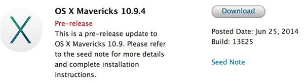 苹果发布Mac OS X10.9.4新测试版  全福编程网