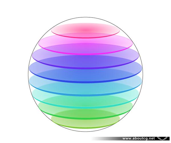 AI制作标志设计用的彩色切片球 全福编程网