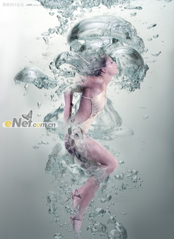 Photoshop合成唯美美女戏水效果图   全福编程网