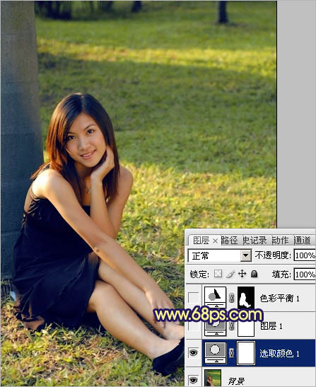 Photoshop调出草地美女图片柔美的淡黄色 数码教程