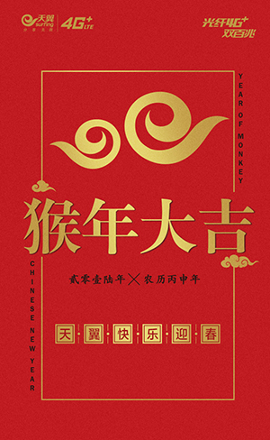 一组电信天翼4G 节日热点营销海报，还是非常暖心的！