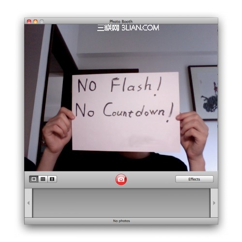 Photo Booth拍照时不闪闪亮和不倒数的方法 全福编程网