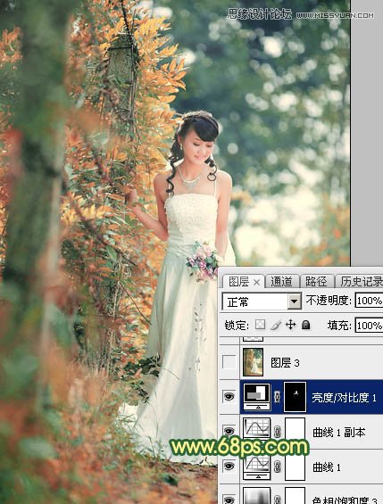 Photoshop调出外景婚片柔美韩风效果,PS教程,思缘教程网