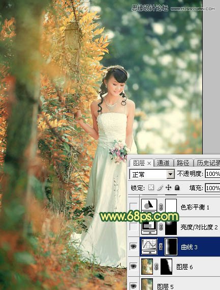 Photoshop调出外景婚片柔美韩风效果,PS教程,思缘教程网