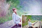 Photoshop打造清爽的韩系蓝绿色春季外景人物图片 全福编程网