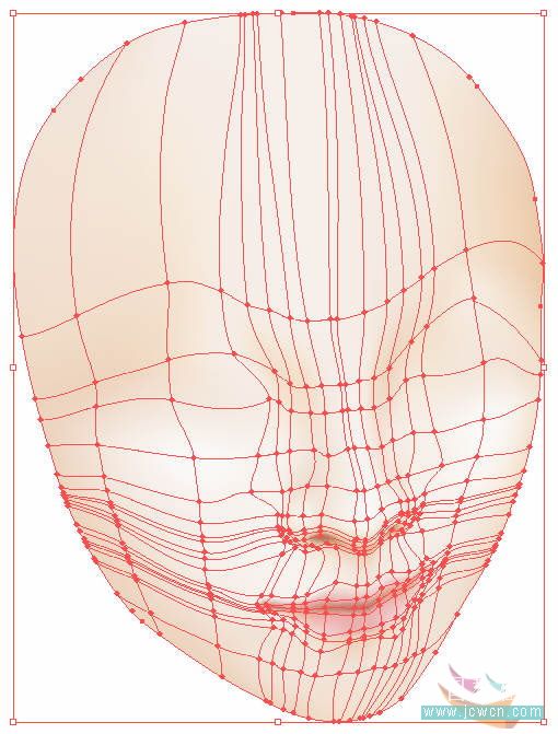 Illustrator运用渐变网格绘制人物和头发,无思设计网wssj1.cn