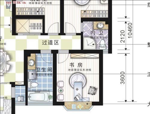 Coreldraw绘制彩色装修平面图_天极设计在线整理