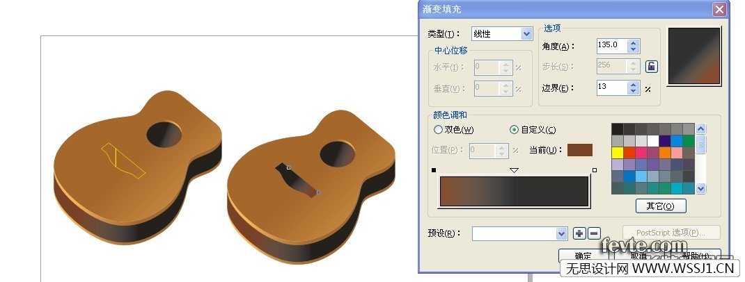 corelDRAW x4绘制吉他,无思设计网wssj1.cn