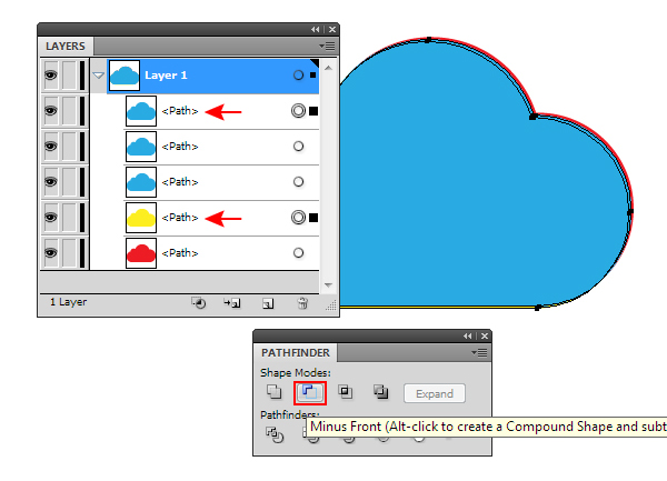 AI绘制玻璃质感云图标  AI实例教程 glass cloud 09