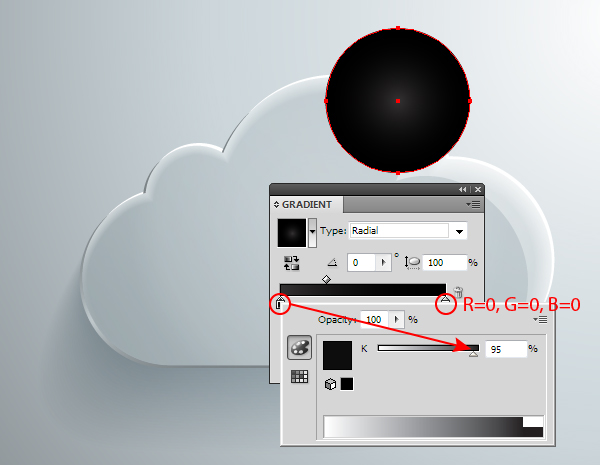 AI绘制玻璃质感云图标  AI实例教程 glass cloud 26