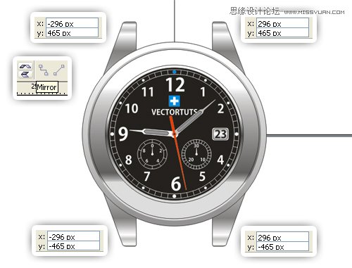 CorelDraw绘制超真实的手表教程,全福编程网教程