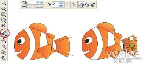 Coreldraw绘制海底总动员小鱼Nemo