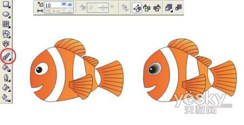 Coreldraw绘制海底总动员小鱼Nemo