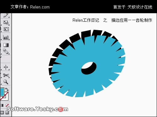 AI描边工具巧应用：齿轮制作