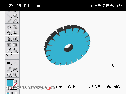 AI描边工具巧应用：齿轮制作