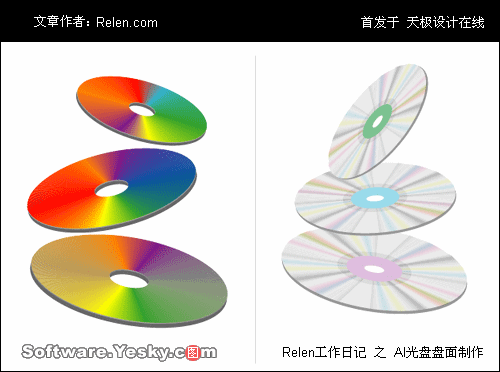 AI色彩混合功能制作彩色光碟  全福编程网