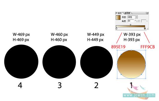 Illustrator鼠绘教程：简单绘制金色指南针_中国教程网