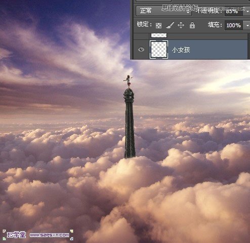 Photoshop合成站在埃尔菲铁塔上的小女孩,全福编程网