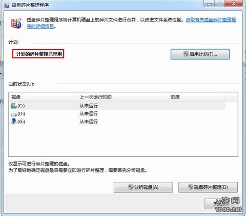 turn off Defragmenter 
