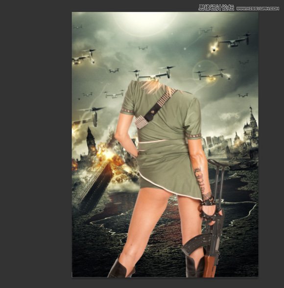 Photoshop合成超酷的生化危机海报效果图,PS教程,素材中国